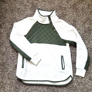 Quilted sherpa sweater